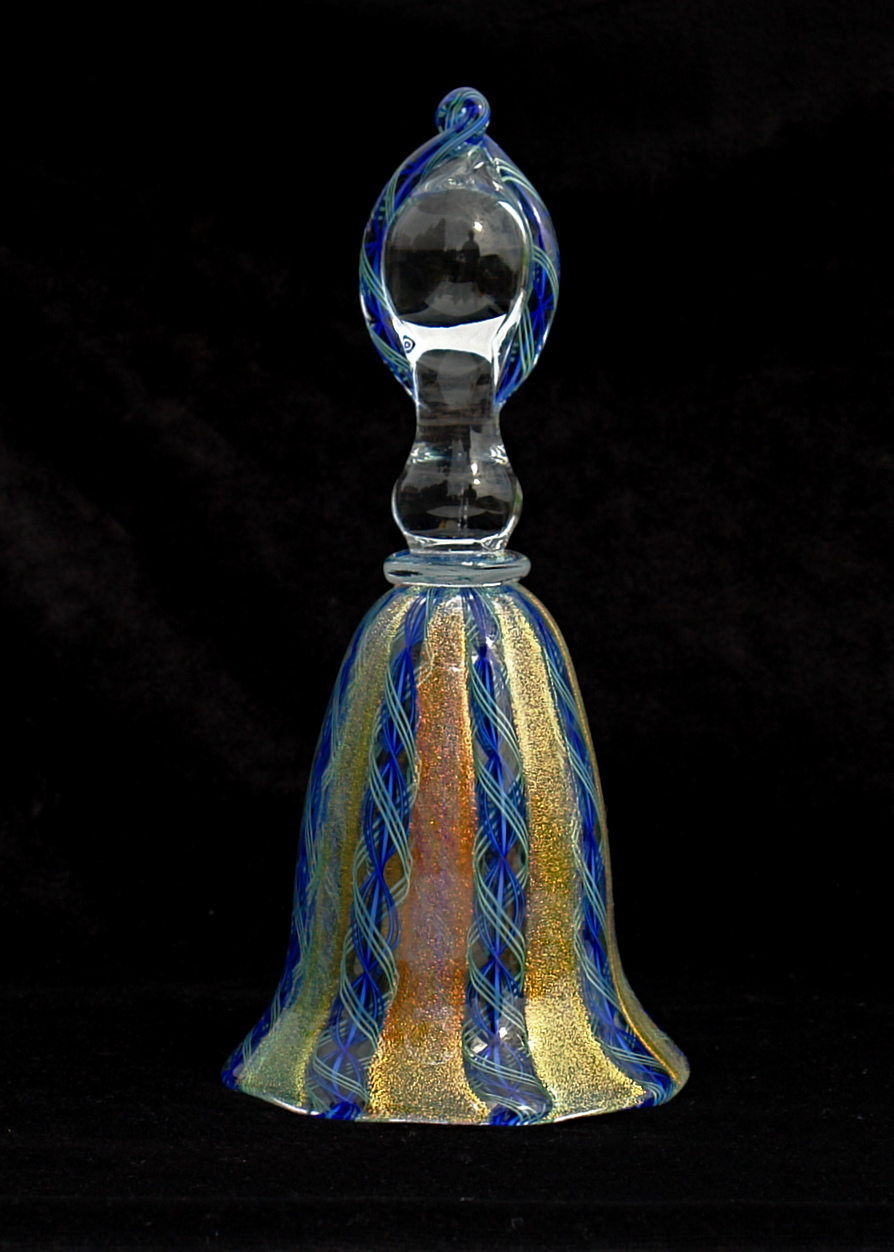 Handblown dichroic glass bells