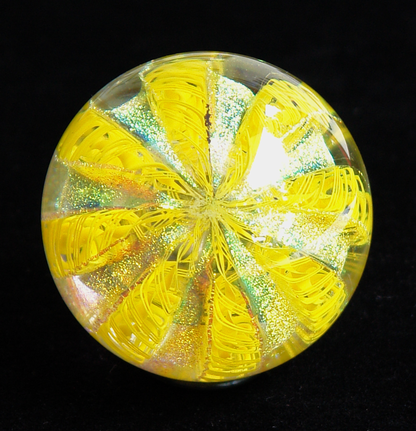 Handblown Filigree Glass Stardust Marble