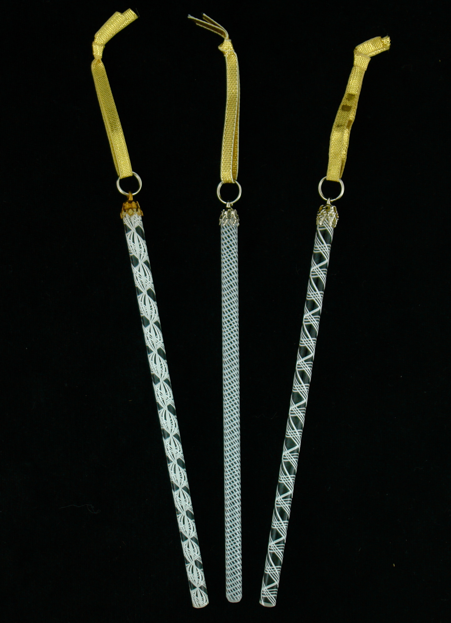 Handblown glass Christmas Icicle Ornaments